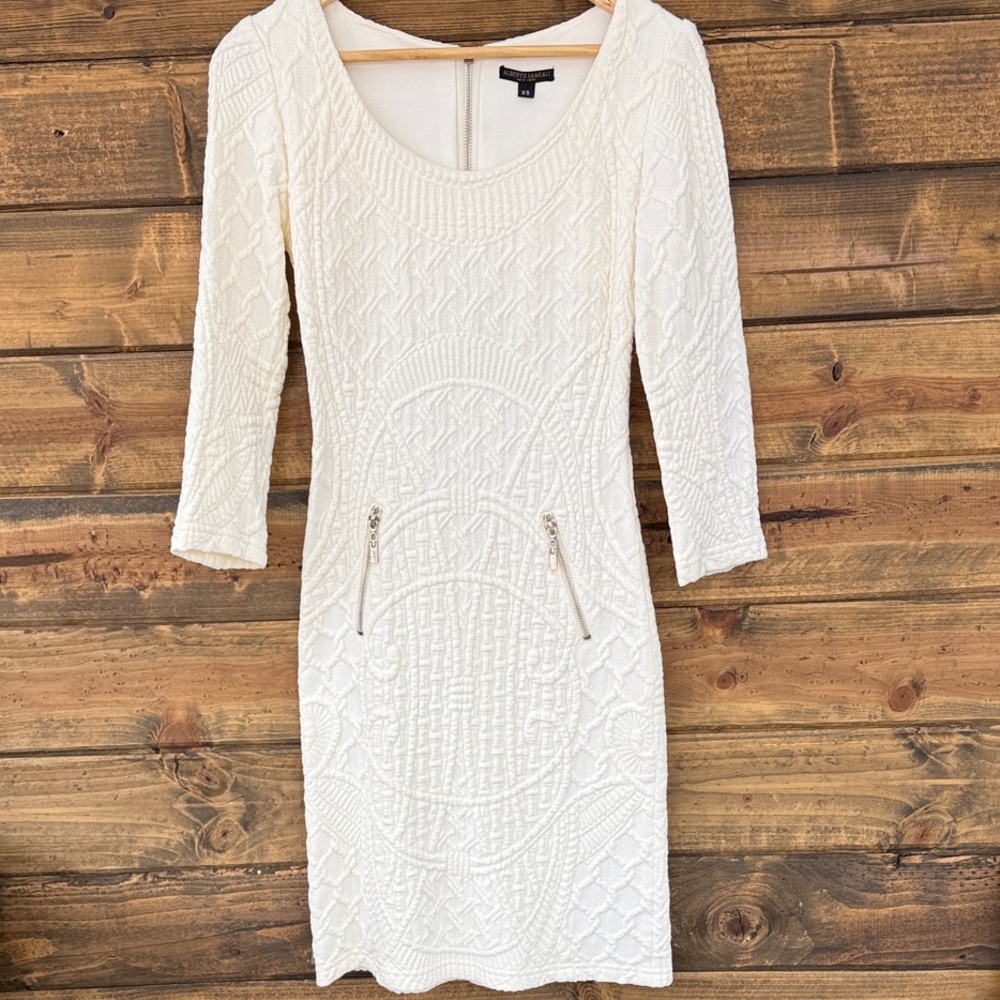 Alberto Makali Cream Long Sleeve Dress